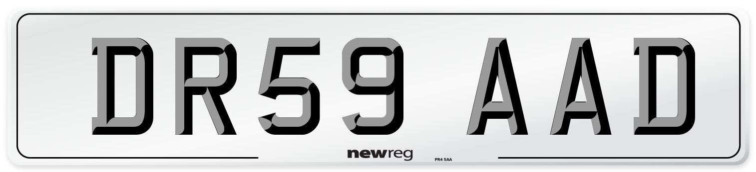 DR59 AAD Number Plate from New Reg